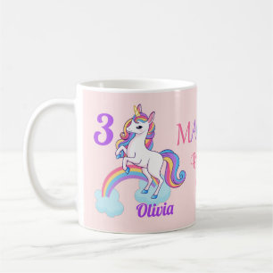 Enfants Magique 3e anniversaire Unicorn Pink Mug