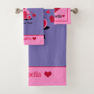 Enfant's mignon ours pourpre et rose Teddy, Coeurs