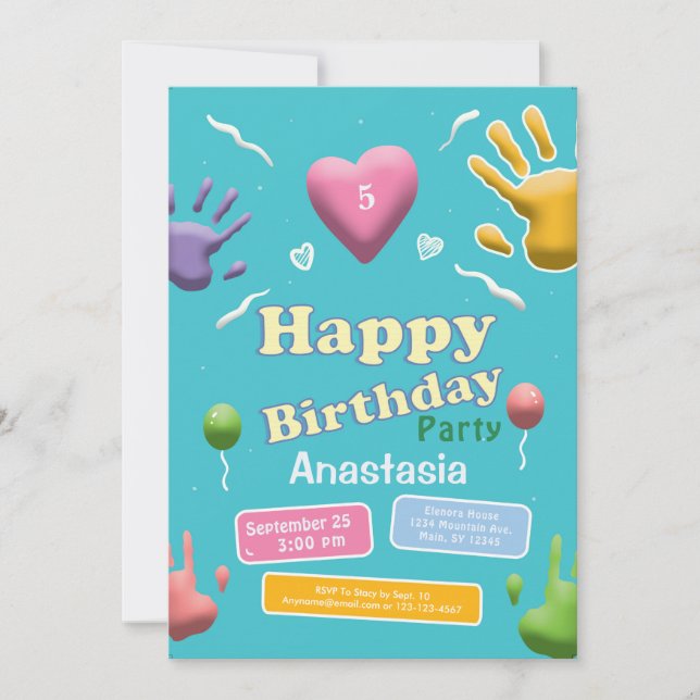Enfants mignons Anniversaire Fun Party Invitation (Devant)