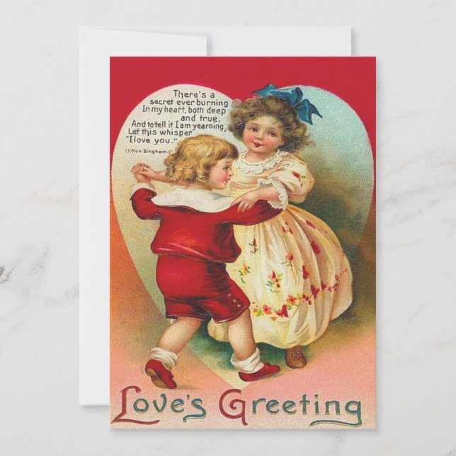 Enfants mignons Danser Faire-part de mariage Coeur (Devant)