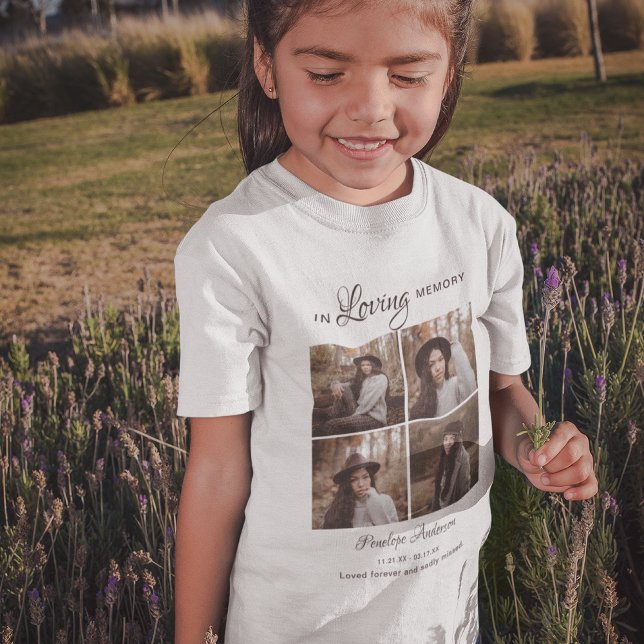 Enfants Moderne 4 Photo Collage funéraire T-shirt (Créateur téléchargé)