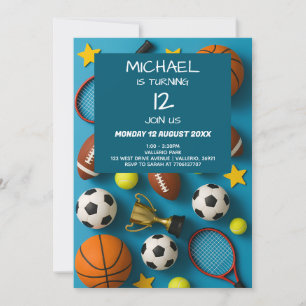 Enfants Modernes Sports Invitation Anniversaire