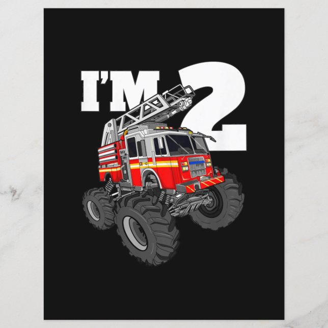 Enfants Monster Fire Truck 2e anniversaire garçon  (Devant)