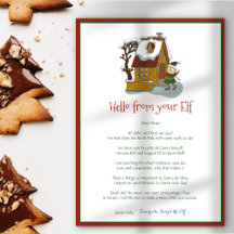 Enfants Noël Fille Elf Bonjour Lettre Invitation