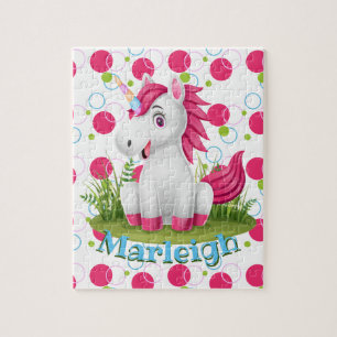 Enfants Nom Cute Unicorn Puzzle Activité d'apprent