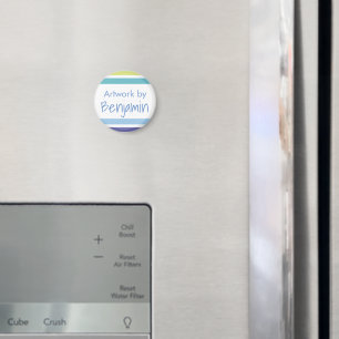 Enfants Nom de l'oeuvre Blue Green Stripes Magnet