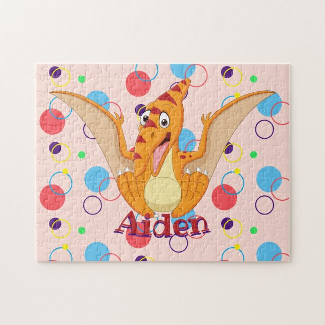 Enfants Nom Dinosaur Puzzle Activité d'apprentissa (Horizontal)