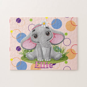 Enfants Nom Elephant Puzzle Activité d'apprentissa