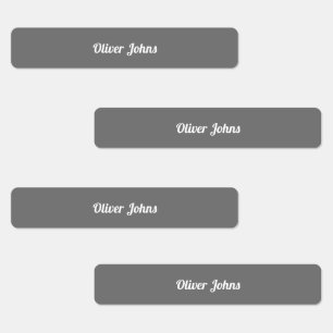 Enfants Nom Étiquette École Gris Gris Blanc