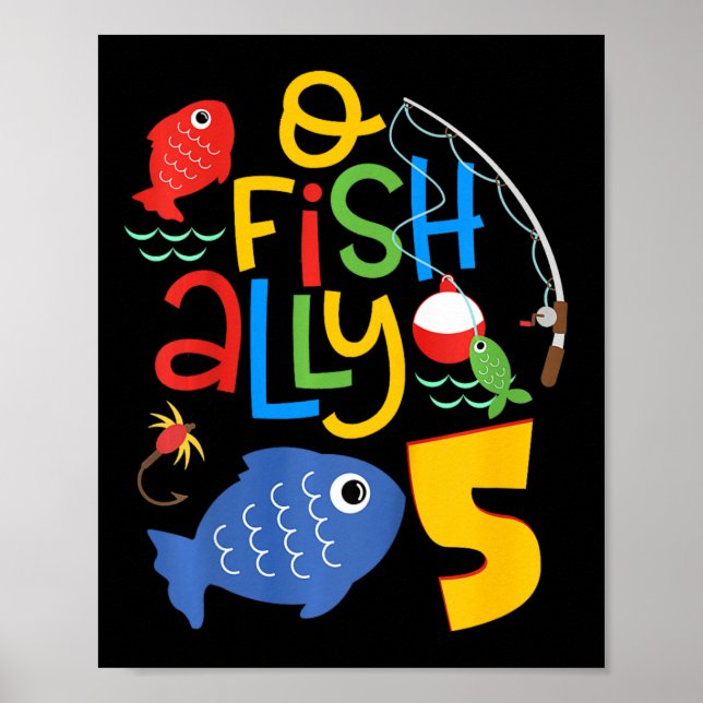 Enfants O-fish-ally Cinq Décorations d'anniversair (Devant)