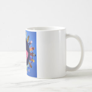 Enfants paisibles autour de la tasse du monde