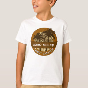 Enfants palmier orange nom personnalisé t-shirt va