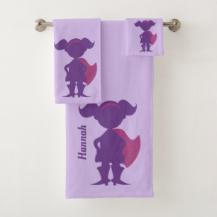 Enfants personnalisés par silhouette pourpre de