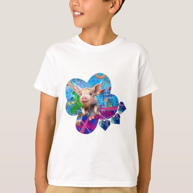 Enfants Piggy Loves Art T-Shirt (Devant)