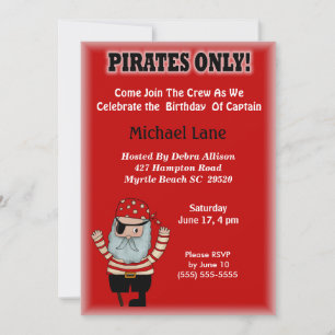 Enfants Pirate Invitation Anniversaire
