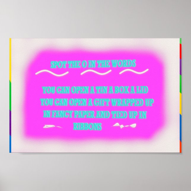 ENFANTS POSTER TYPE CONCEPTION ROSE AVEC MOTS (Devant)