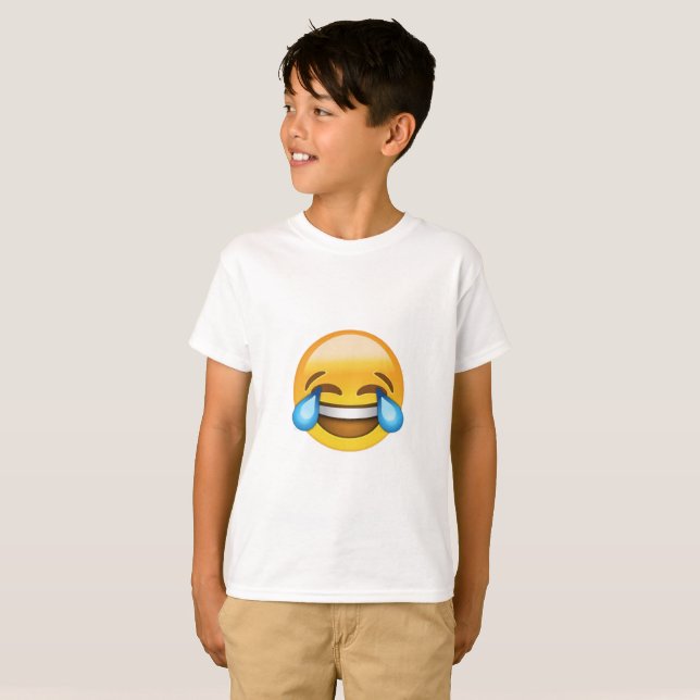 Enfants riant le T-shirt bruyant d'Emoji (Devant entier)