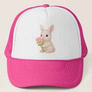 Enfants roses Casquette avec lapin rose mignon