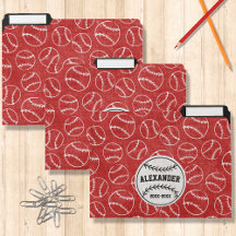 Enfants Rouge et Blanc Baseballs Dossiers scolaire