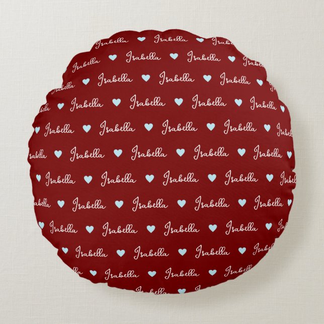 Enfants rouge foncé coussin bébé nom de fille bleu (Devant)