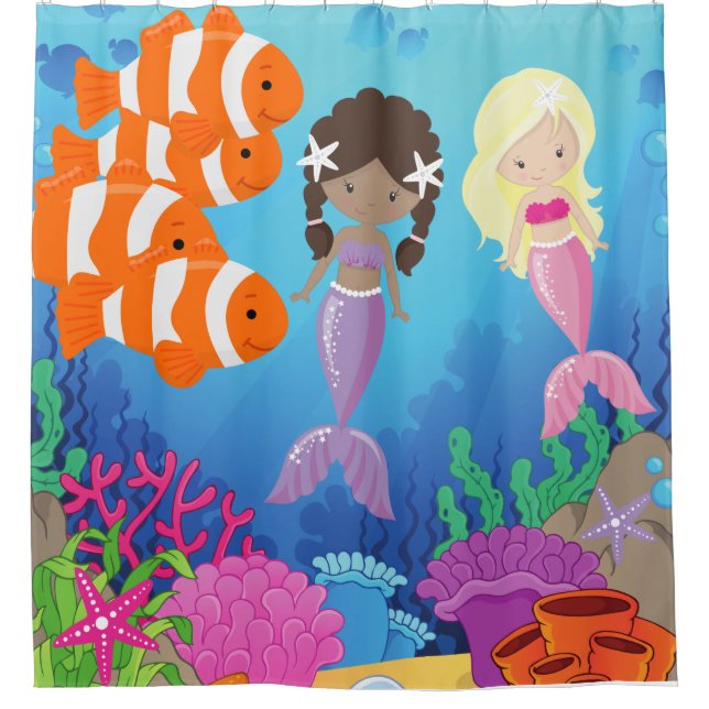Enfants Sirènes Amis Sous Le Rideau De Douche De M (Devant)