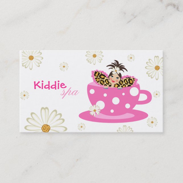 Enfants Spa Carte de visite Daisy Cute Leopard & D (Devant)