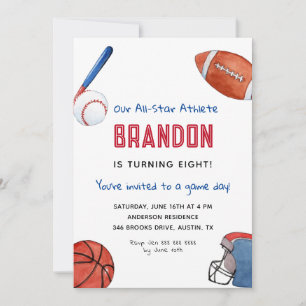 Enfants Sports Invitation Anniversaire