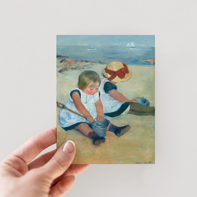 Enfants sur la plage | Carte postale Mary Cassatt (Créateur téléchargé)