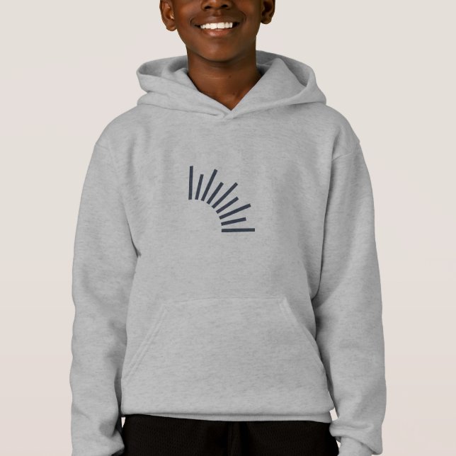 Enfants - Sweat à capuche gris pour garçons (Devant)