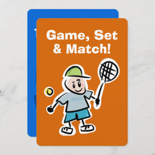 Enfants tennis Invitation fête d'anniversaire avec