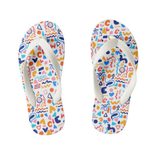 Enfants Tongs Doodle Colorés pour Femmes Rétro Y2K A