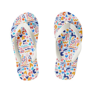 Enfants Tongs Doodle Colorés pour Femmes | Rétro Y2K A
