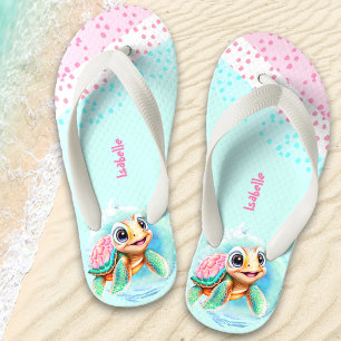 Enfants Tortue mignonne tongs pour les filles personnalisé
