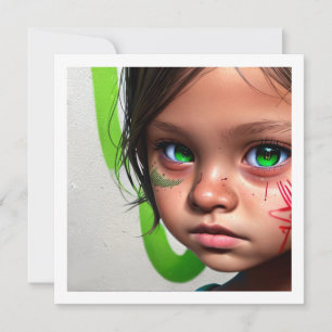 Enfants Tribaux   Petite Fille Futuriste Yeux Vert