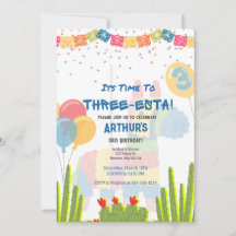 Enfants Trois Esta Fiesta Invitation Anniversaire