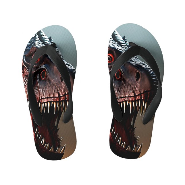 Enfants Tyrannosaurus Rex Face d'horreur, tongs (Semelle)