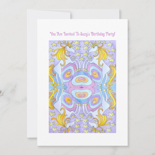 Enfants Unicorn Anniversaire Invitation (Devant)