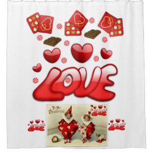 Enfants valentines vintages douche rideau