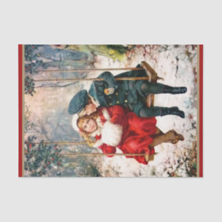 Enfants victoriens vintages sur le papier de soie