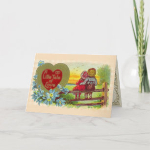Enfants vintages amoureux Carte Saint Valentin