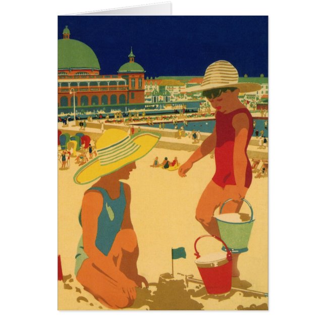 Enfants vintages, Soeurs Famille Vacances à la Pla (Devant)