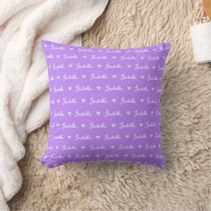Enfants violets clair coussin nom de petite fille