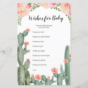 Enfiler Floral Cactus Voeux pour Baby Game
