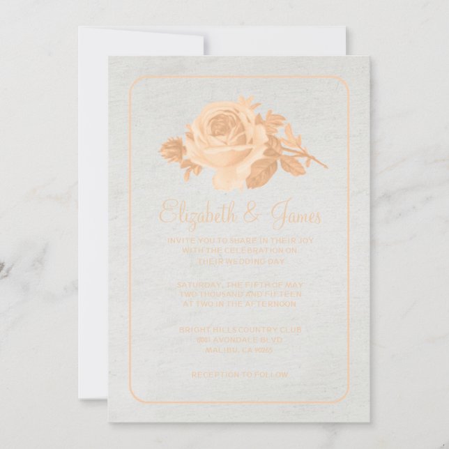 Enfiler Rustique Floral / Fleur Mariage Invitation (Devant)