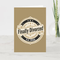 Enfin divorcé Estimé 2026 Carte Vintage