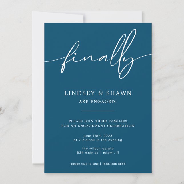 Enfin Fiançailles Mariage Faire-part et Invitation (Devant)