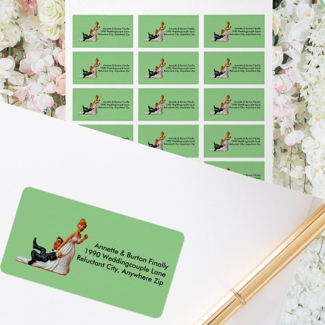 Enfin Mariage Couple Drôle Étiquettes de adresse (Finally Wedding Couple Funny Address Labels)