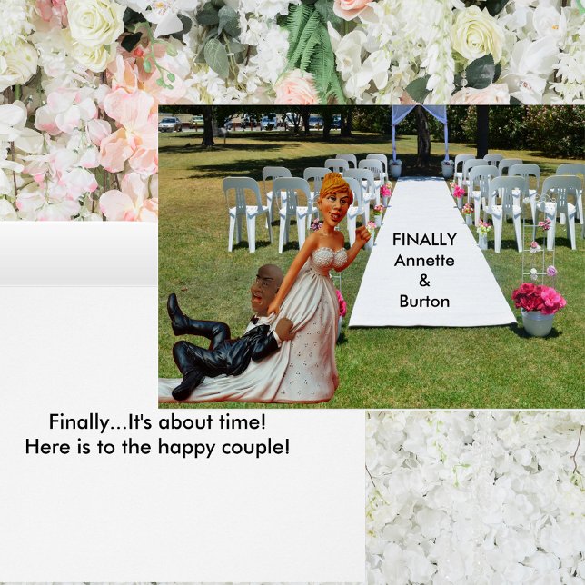 Enfin Mariage Funny Interracial Couple 2 Carte (Finally Wedding Funny Interracial Couple 2 Greeting Card)