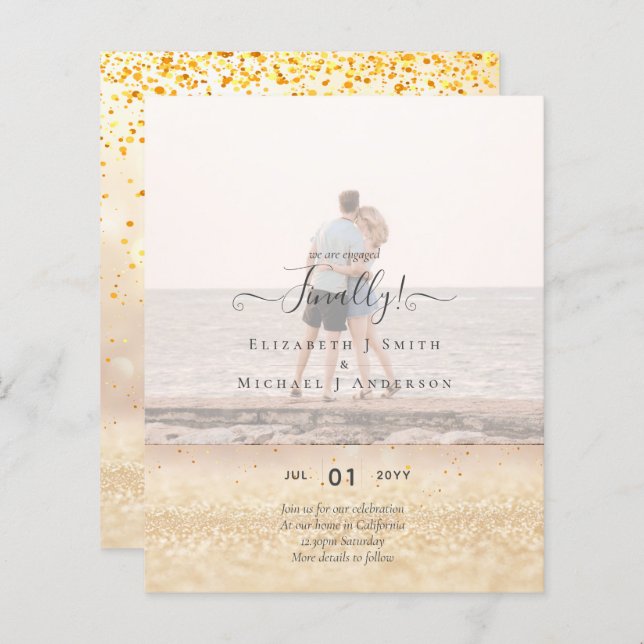 Enfin nous sommes fiancés ! Annonce de mariage PHO (Devant / Derrière)