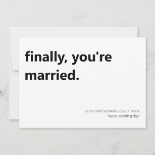 Enfin, vous êtes marié jour de mariage carte plat
